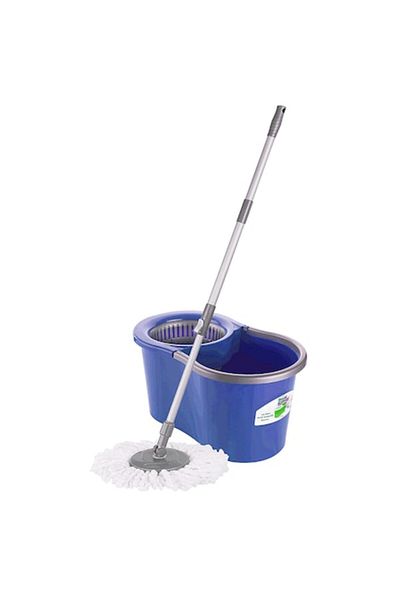 Nova Home Set de curățare ALI HOME, găleată centrifugă și 1 mop de rezervă 15L, Albastru