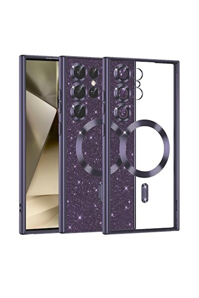 Fils Carcasă de telefon cu protecție ridicată pentru Samsung Galaxy S24 Ultra, sclipici de lux, violet intens