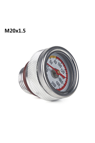 Choice1 مقياس زيت محرك دراجة نارية فضي M20x1.5، مقياس درجة حرارة الزيت، ملحقا...