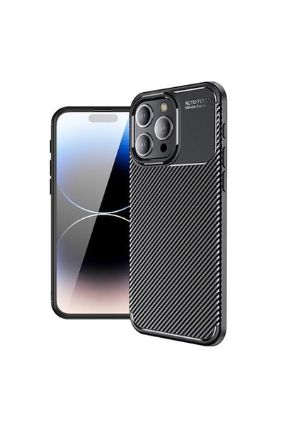 Mad Protective Case for iPhone 15 Pro Max, View Safe, CarbonFiber, N88, Thermoplastic, Deep Dark