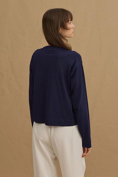 Fahhar Thin Mercerized Cardigan Navy Blue