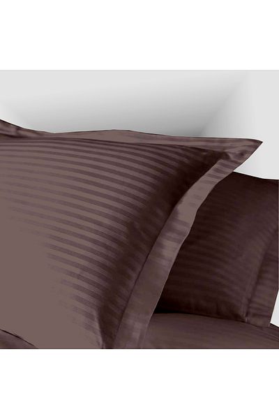 Pucioasa Față Pernă Damasc 100% Bumbac - Maro - Standard (50Cm X 70Cm)