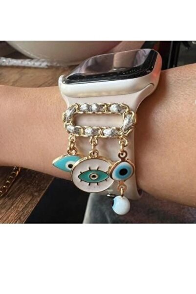 Mi7a Göz Figürlü Apple Watch Uyumlu Akıllı Saat Kordon Süsü / Charm Seti