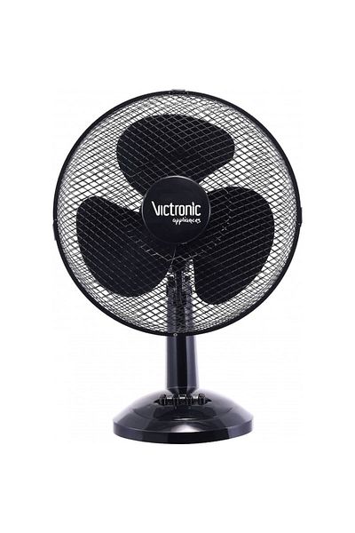 VICTRONIC Set 2 x Ventilator pentru Birou, 30 cm, 3 Trepte de Viteza, 40 W, Negru,