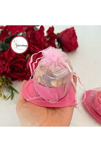 Gelincimherşey 24’lü Kalpli Tabakta Yaldızlı Keseli Hediyelik Çerezlik