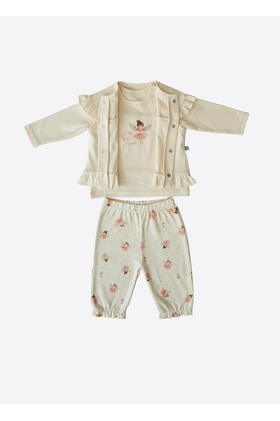 kitikate Organic Fly 3-Piece Vest Suit Natural