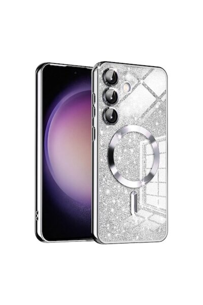 Fils Carcasă de protecție pentru Samsung Galaxy S23 FE, MagSafe cu sclipici de lux, D19, plastic termorezistent, Gra