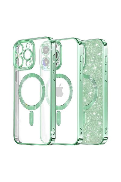 Rao Husa compatibila cu iPhone 14 Pro, Protection, Luxury Glitter MagSafe, V51, Plastic, Light Inten