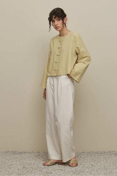 Fahhar Wide Britli Shirt Light Yellow