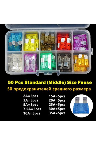 Choice3 ٥٠ قطعة من فيوزات السيارات الصغيرة والمتوسطة القياسية ٢ أمبير/٣ أمبير...
