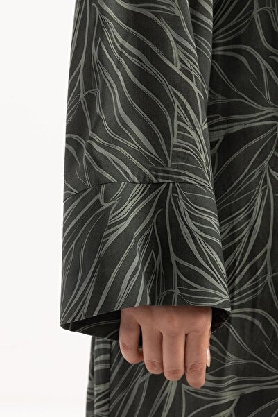 ALLDAY Φόρεμα με πράσινο ρόμπα και ζώνη με στάμπα μεγάλου μεγέθους