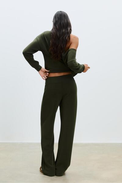 Stradivarius Soft-touch straight-leg joggers with seam detail