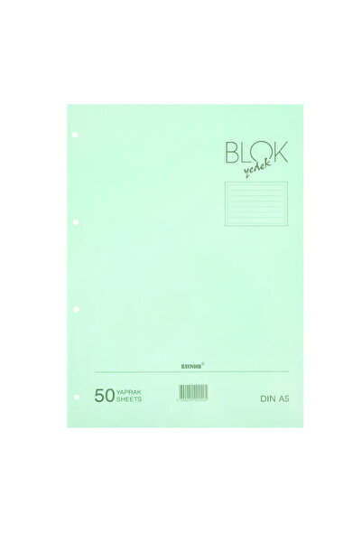 Bayındır Kolej Yedeği A5 50 Yaprak Çizgili Yeşil Bbn0242