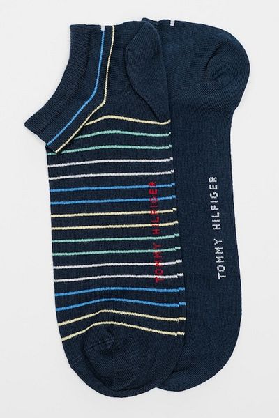 Tommy Hilfiger , Set of short socks in cotton blend - 2 pairs, White, Ultramarine Blue, Straw Yellow,