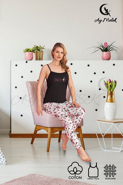 AYMELEK Women's Cotton Luxury Cami Pajama Set