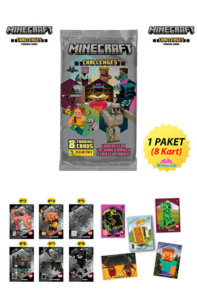 hediyecik Panini Minecraft Challenges Trading Card - Minecraft Koleksiyon Oyu...