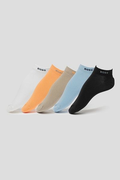 BOSS , Set de șosete până la gleznă - 5 perechi, verde, portocaliu, albastru, mărimea 39-42