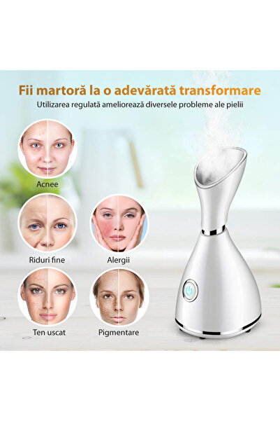 LittleDomi Sauna Faciala cu Bentita pentru Par si Set de 4 Pensete pentru Comedoane, Puncte Negre, Cosuri