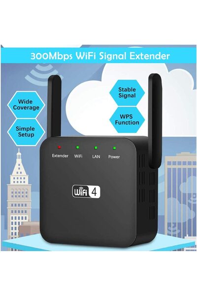 LittleDomi Amplificator Semnal Retea Wireless, LittleDomi, WiFi repeater 300Mbps, 802.11n.b.g., Retea 2.4 GHz