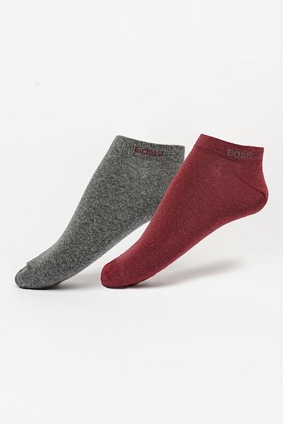 BOSS , Set de șosete până la gleznă - 2 perechi, Vișiniu, Gri melanj, 39-42