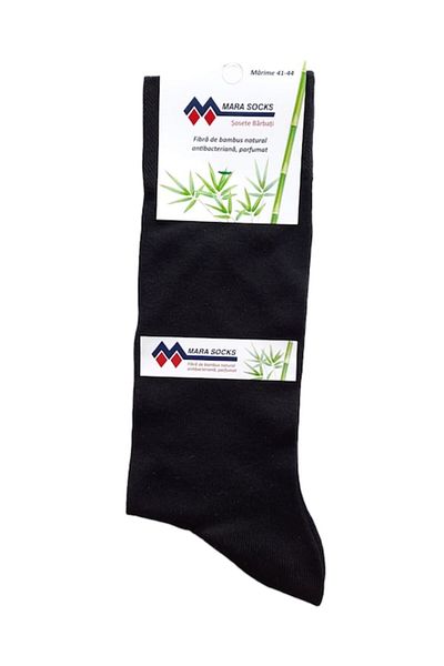 Mara Socks Set 6 perechi șosete lungi bărbătești, bambus, negre, 41-44 EU