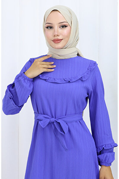 sefamerve Βολάν Φόρεμα με Ζώνη 2116-02 Saks