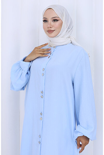 sefamerve Full Buttoned Tunic Trousers Double Suit 2114-07 Blue