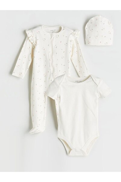 LC Waikiki Çiçekli Kız Bebek Hastane Çıkış Seti