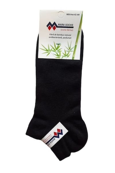 Mara Socks Set 6 perechi de șosete scurte pentru bărbați, bambus, negru, 41-44 EU
