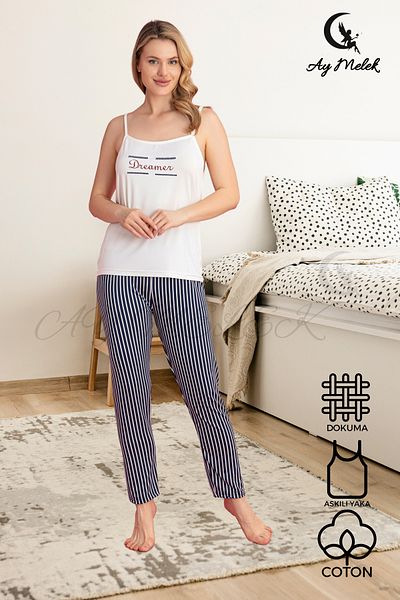 AYMELEK Women's Cotton Luxury Cami Pajama Set