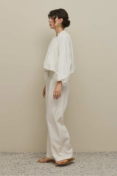 Fahhar Britli Balloon Shirt Ecru
