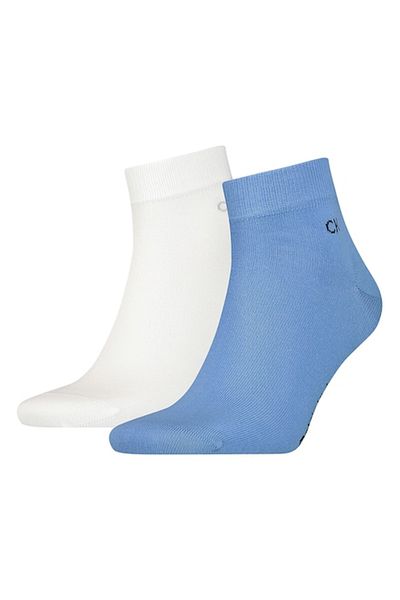 Calvin Klein , Set de șosete scurte - 2 perechi, alb murdar, albastru, mărimea 43-46