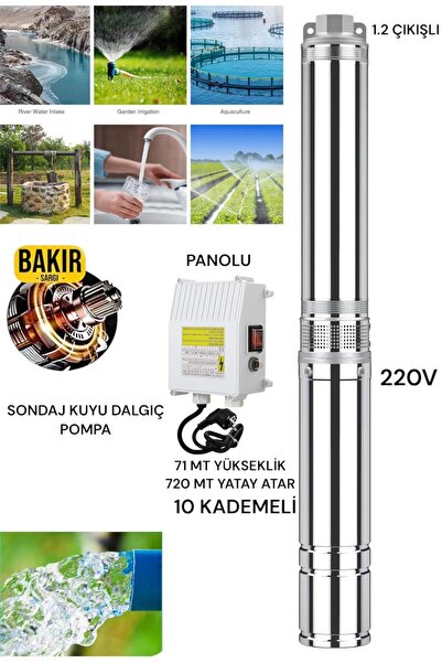 SCHUTZENGER 4SD/10 220V Sondaj Kalem Dalgıç Su Motoru Pompa 71 Mt Yükseklik-7...