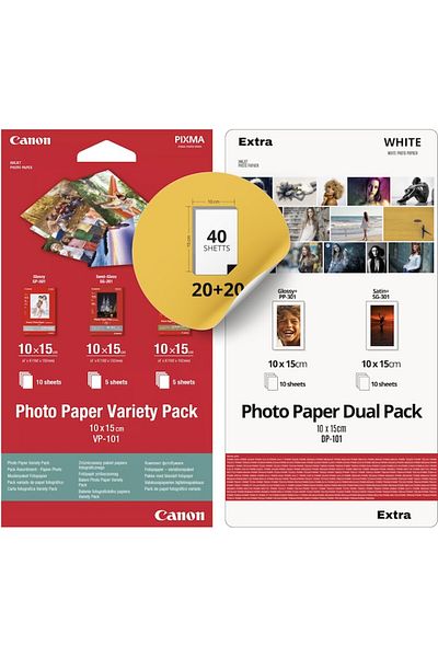 Canon Mixt Hartie 40 coli 10x15cm, 200-265 g/m², Compatibil cu: Imprimante cu jet de cerneală Pixma
