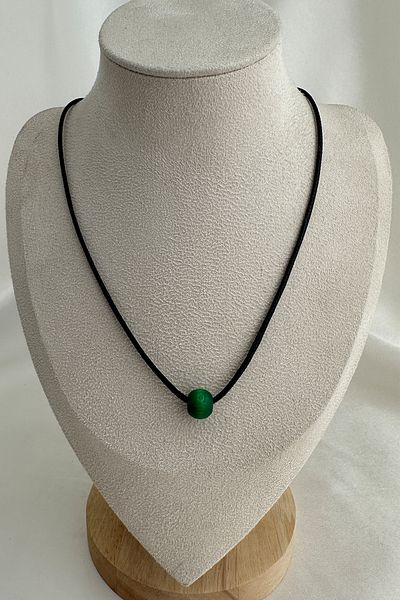 Modex Small Wooden Bead Black String Necklace (40cm)