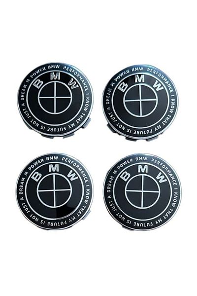 BMW Set of 4 wheel caps 56mm compatible/replacement wheel rim anniversary edition black