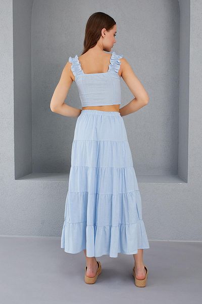 VAGGON Layered Linen Skirt