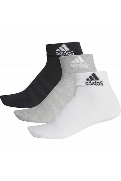 adidas Set 3 perechi de șosete Light până la gleznă, albe/gri/negre, 37-39