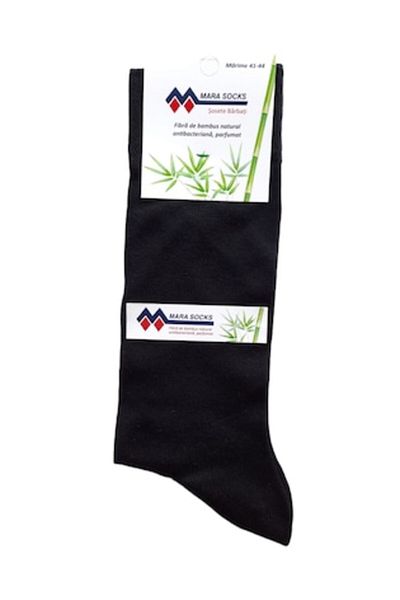 Mara Socks Set 6 perechi șosete lungi bărbătești, bambus, negre, 41-44 EU