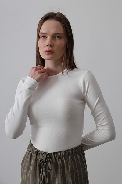 VAGGON Long Sleeve Crop Top Blouse