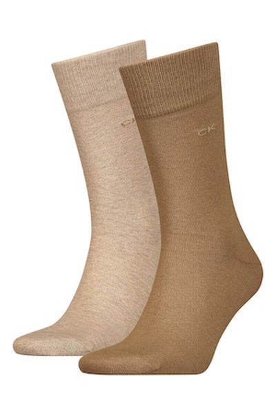 Calvin Klein , Long Socks Set - 2 Pairs, Sand Brown, Camel Brown, Size 43-46