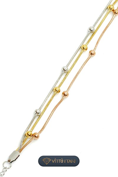 Çelik Karışık Renk Dorika Üçlü Bileklik