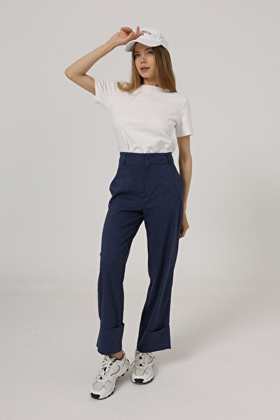 VAGGON Women's Indigo Double Pocket Double Leg Trousers Vs00587