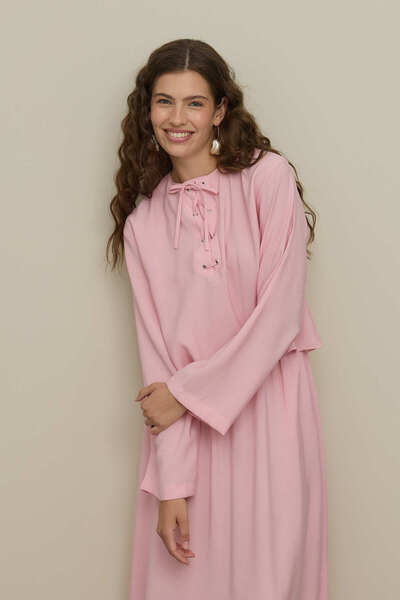 Fahhar Eyelet Modal Skirt Suit Pink