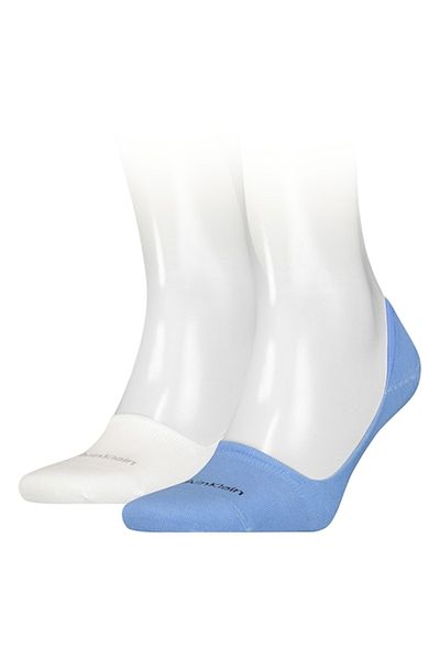 Calvin Klein , Set de șosete foarte scurte - 2 perechi, Alb, Albastru, Mărimea 39-42