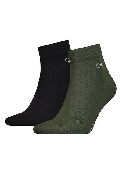 Calvin Klein , Set de șosete scurte - 2 perechi, Negru, Kaki, 39-42