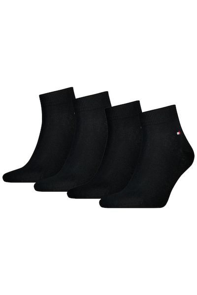 Tommy Hilfiger , Set de sosete scurte cu logo discret 14171 - 4 perechi, Negru, 47-49