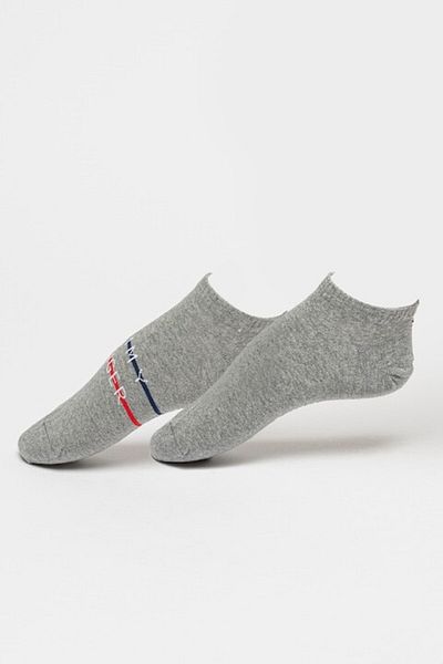 Tommy Hilfiger , Set of ankle socks with logo detail - 2 pairs, Gray melange, 43-46