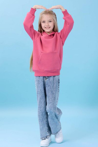 Perendi Hanorac de iarnă unisex cu glugă și buzunar cangur - Dusty Rose