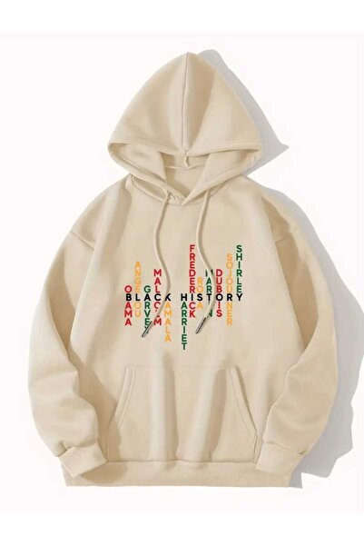 caddekombin Hanorac cu glugă cu imprimeu Black History, cu buzunar, cu interi...